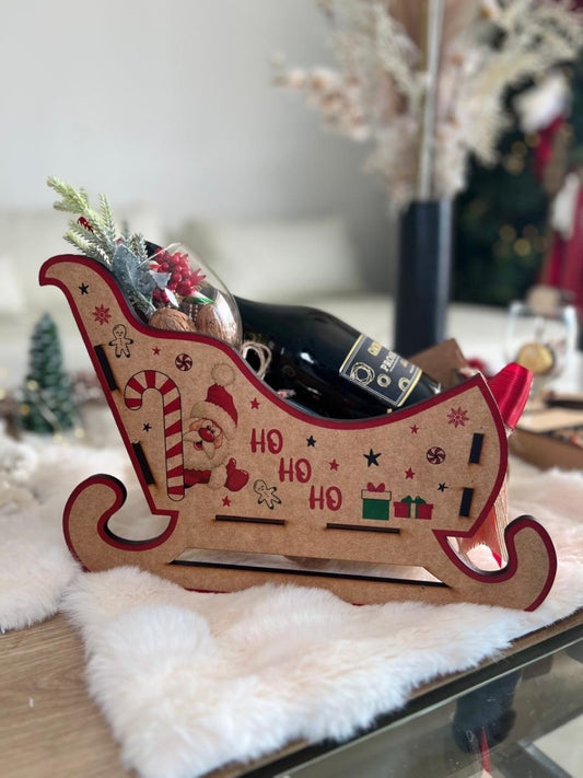 Canasta navideña personalizada con lazos rojos – Feltcraft RD