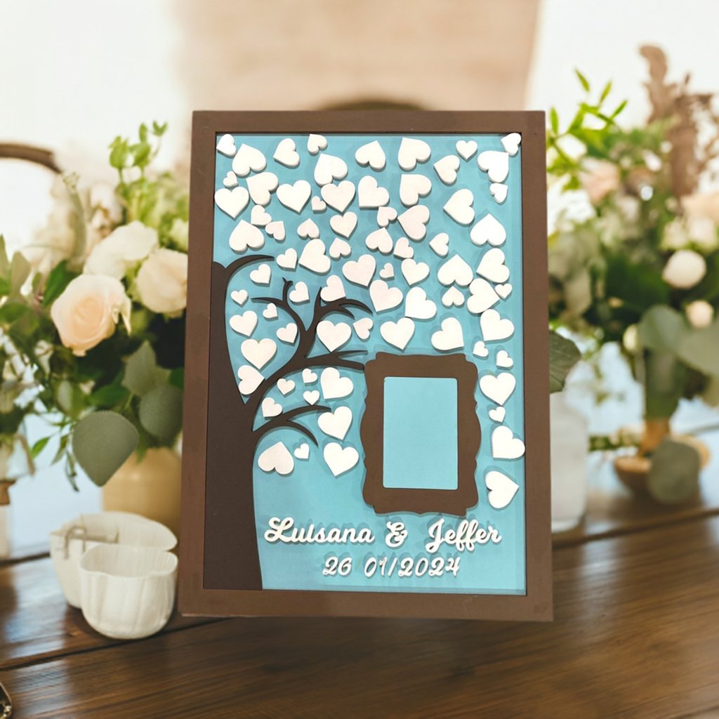 Cartel para recepción de boda personalizado de madera - Felt Craft RD