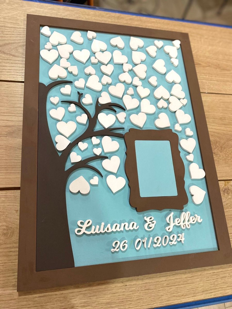 Cartel para recepción de boda personalizado de madera - Felt Craft RD