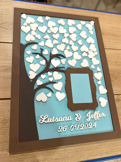 Cartel para recepción de boda personalizado de madera - Felt Craft RD