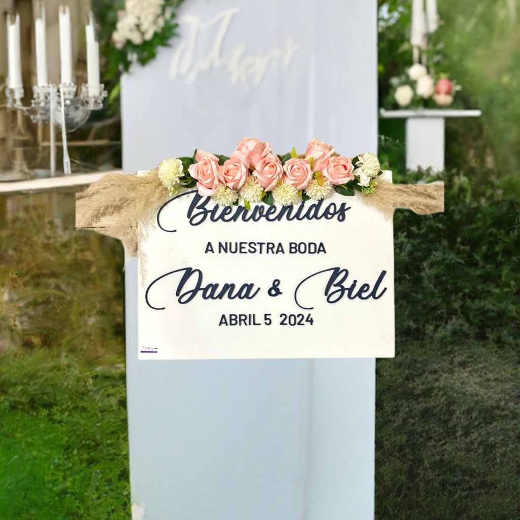 Cartel para recepción de bodas personalizado de madera - Felt Craft RD