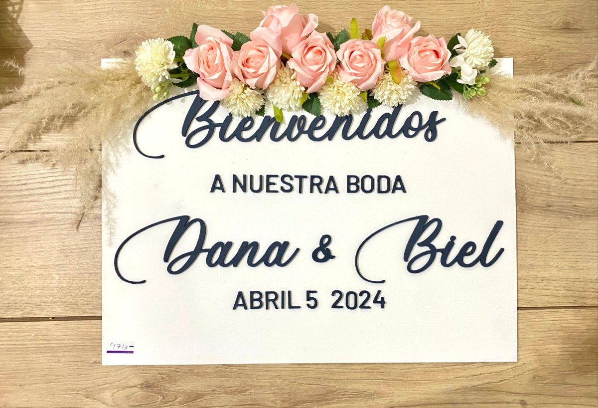 Cartel para recepción de bodas personalizado de madera - Felt Craft RD