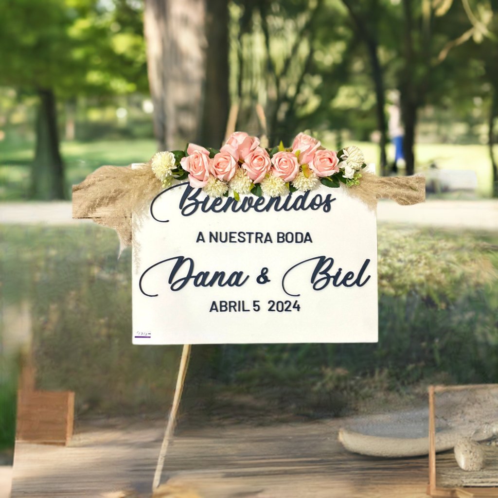 Cartel para recepción de bodas personalizado de madera - Felt Craft RD