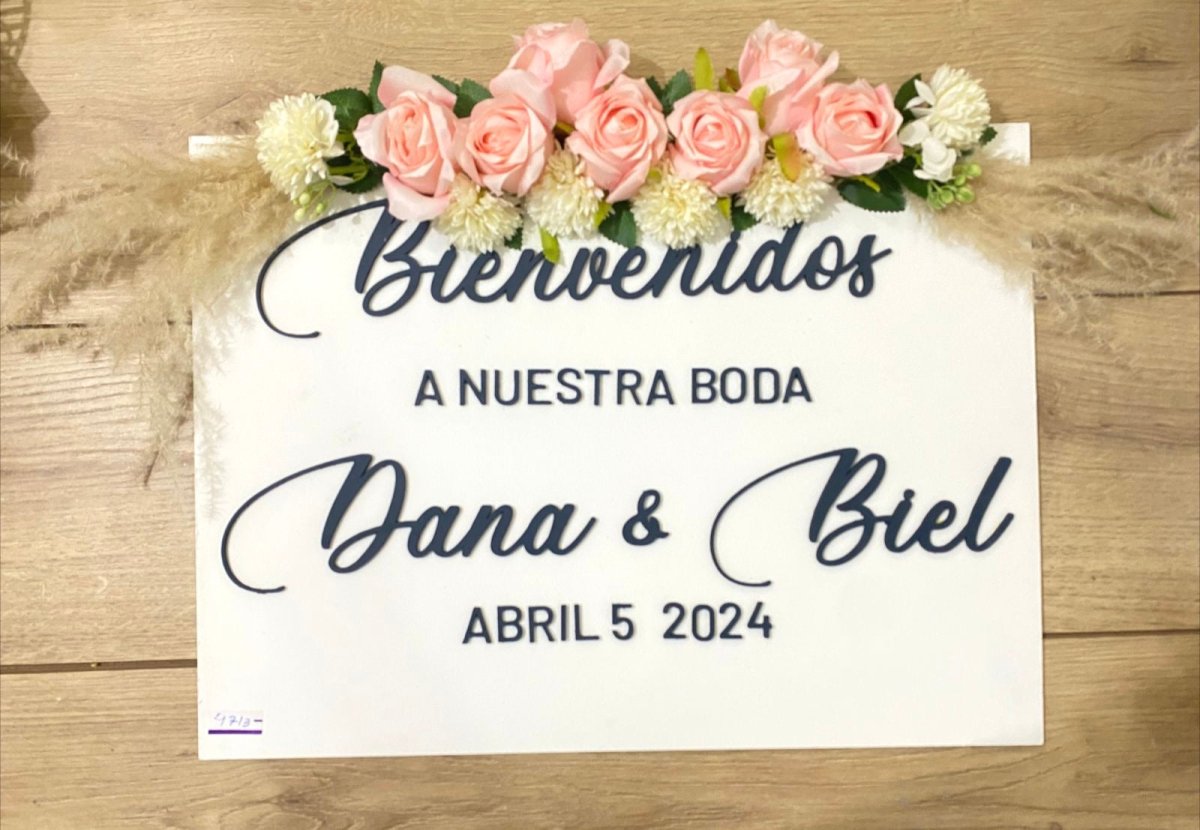 Cartel para recepción de bodas personalizado de madera - Felt Craft RD