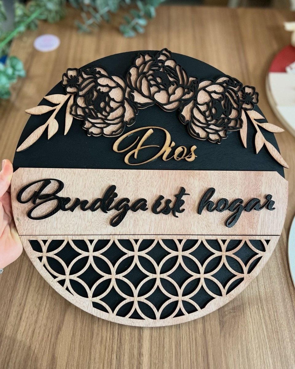 Casa puerta colgante personalizado en madera - Felt Craft RD