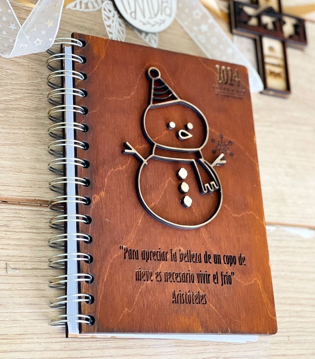 Christmas Custom Notebook Snowman - Felt Craft RD