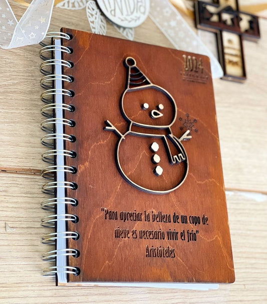 Christmas Custom Notebook Snowman - Felt Craft RD