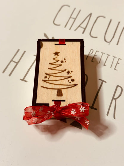 Christmas Tiny Wooden Gift Box - Felt Craft RD