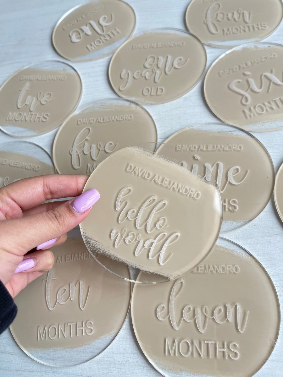 Clear Luxury baby tags acrylics Girl - Felt Craft RD