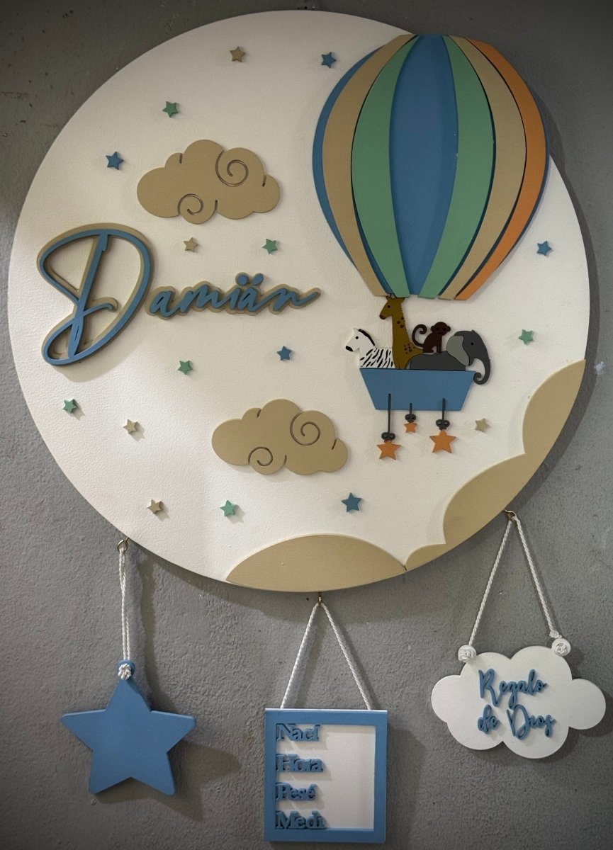 Colgante baby shower pared globo aeroestatico - Felt Craft RD