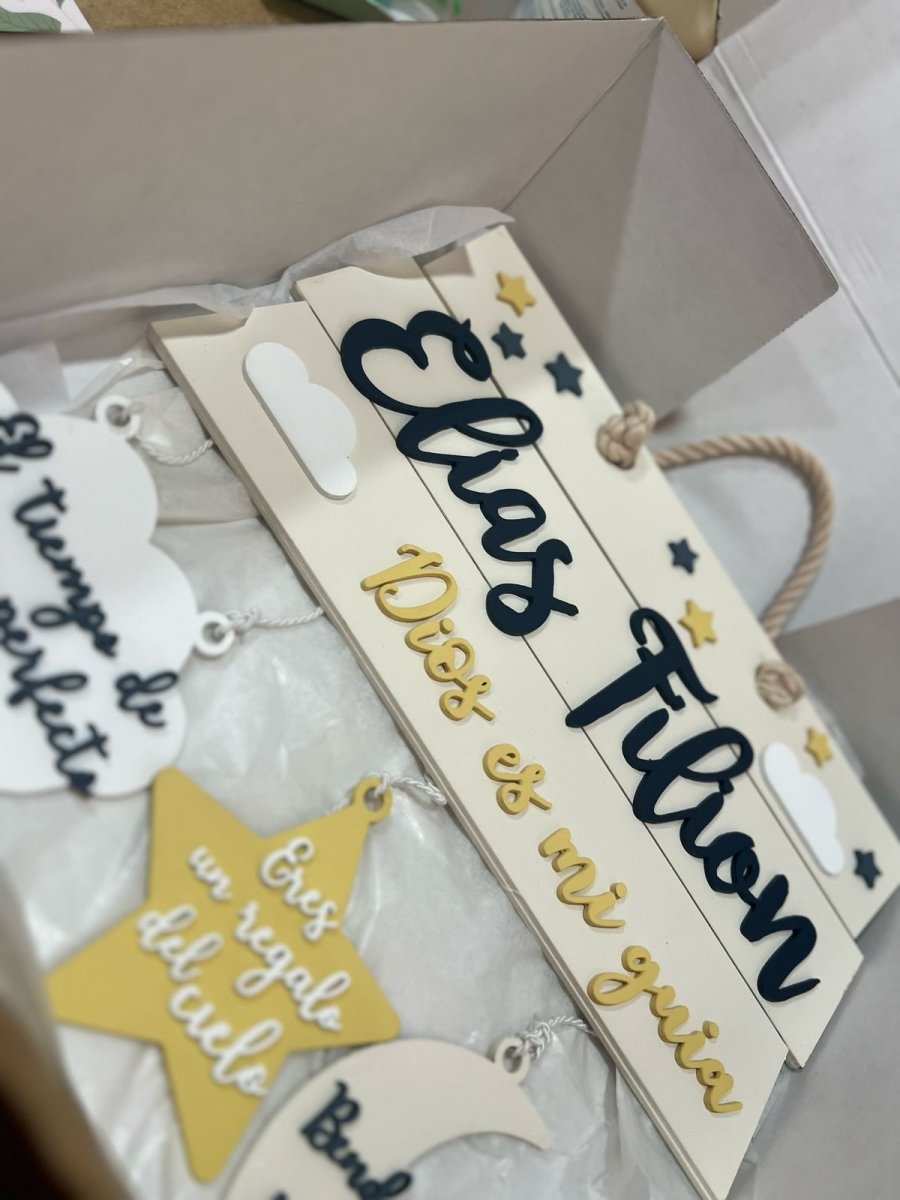 Colgante de bebe para puerta estrella y luna - Felt Craft RD