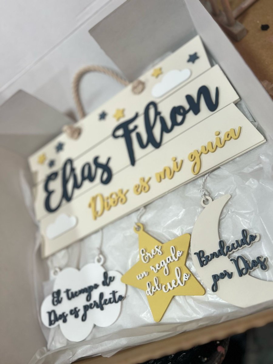 Colgante de bebe para puerta estrella y luna - Felt Craft RD