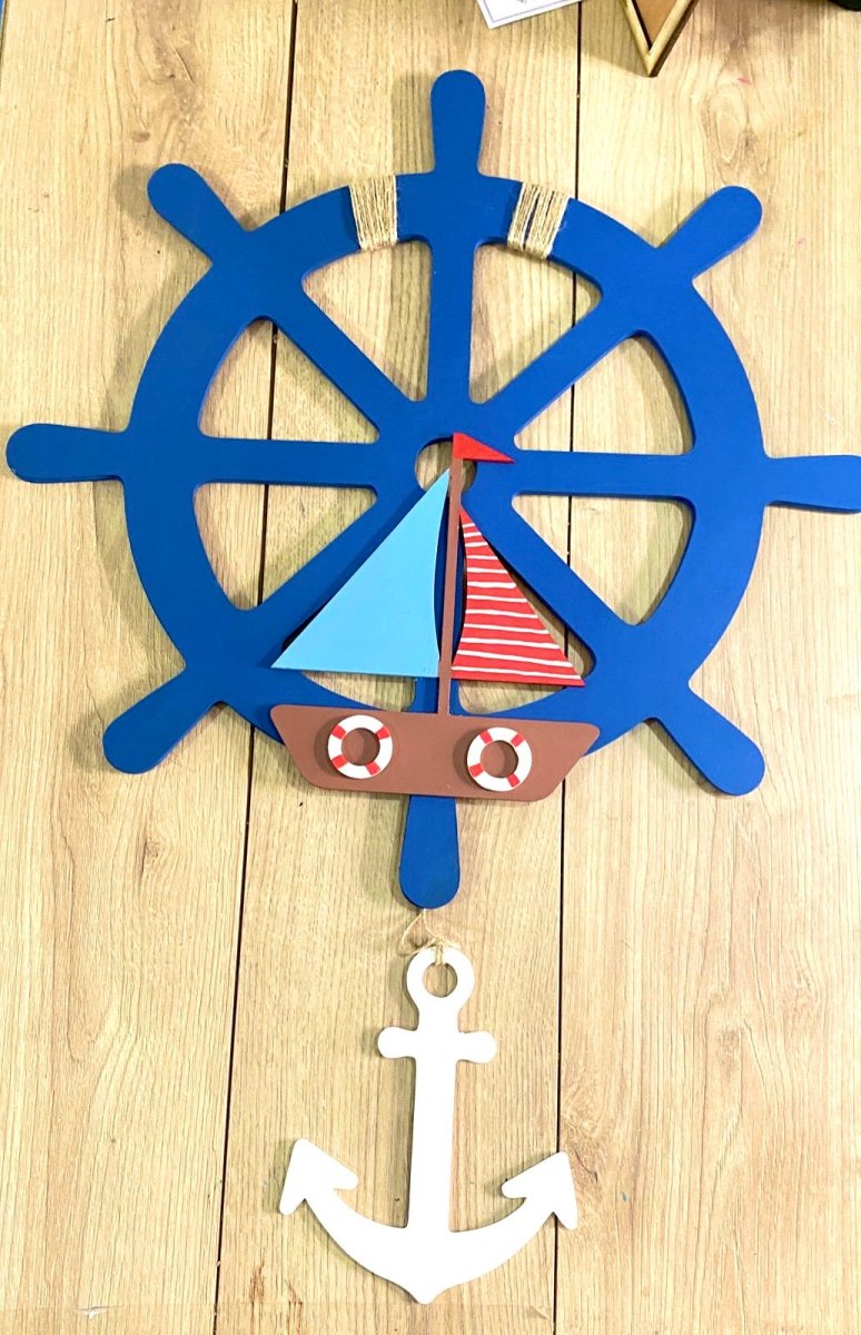 Colgante de pared o puerta personalizado con temática de barco de navegación para niño - Felt Craft RD