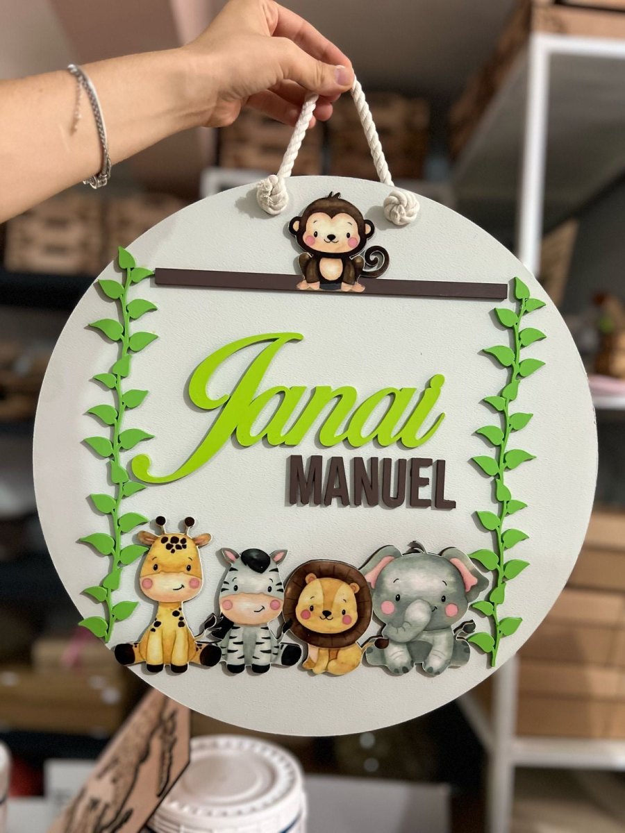 Colgante de puerta safari personalizado - Felt Craft RD