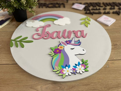 Colgante de unicornio personalizado para bebes - Felt Craft RD