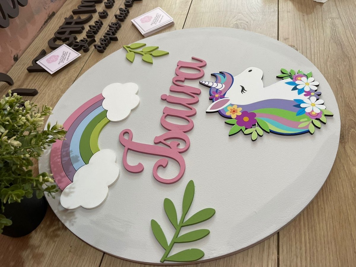 Colgante de unicornio personalizado para bebes - Felt Craft RD