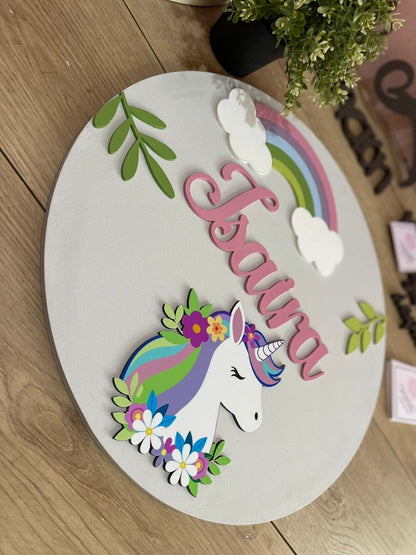 Colgante de unicornio personalizado para bebes - Felt Craft RD