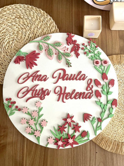 Colgante en madera de flores - Felt Craft RD