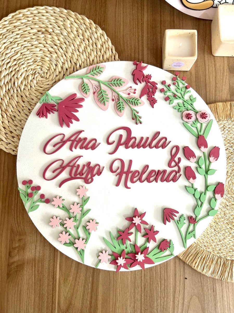 Colgante en madera de flores - Felt Craft RD