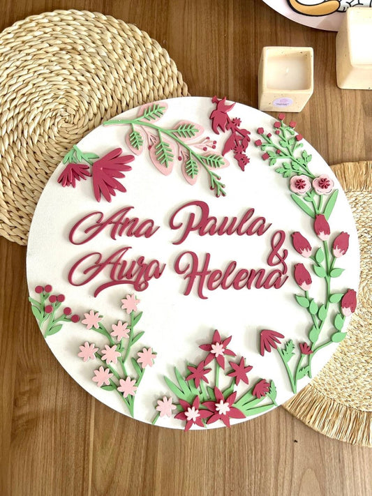 Colgante en madera de flores - Felt Craft RD