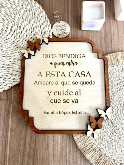 Colgante madera dios bendiga - Felt Craft RD