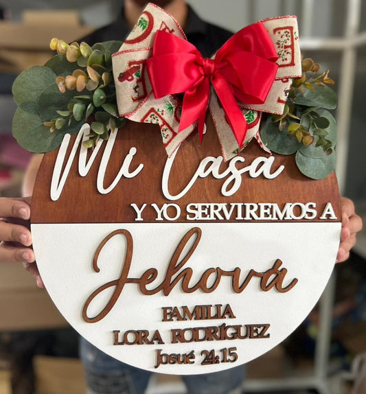 Colgante madera puerta hogar republica dominicana - Felt Craft RD