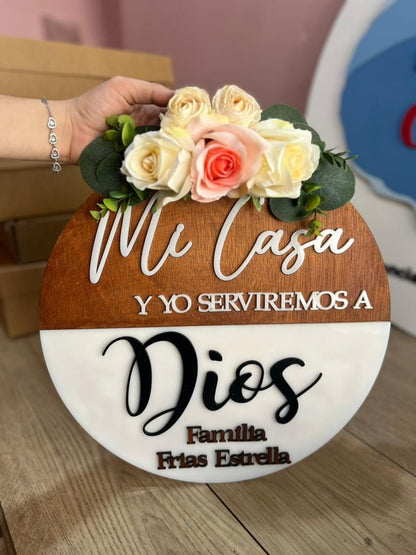 Colgante madera puerta hogar republica dominicana - Felt Craft RD