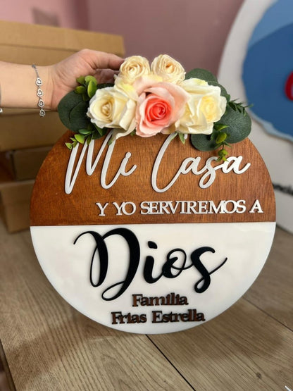 Colgante madera puerta hogar republica dominicana - Felt Craft RD