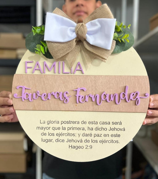 Colgante madera puerta hogar republica dominicana - Felt Craft RD