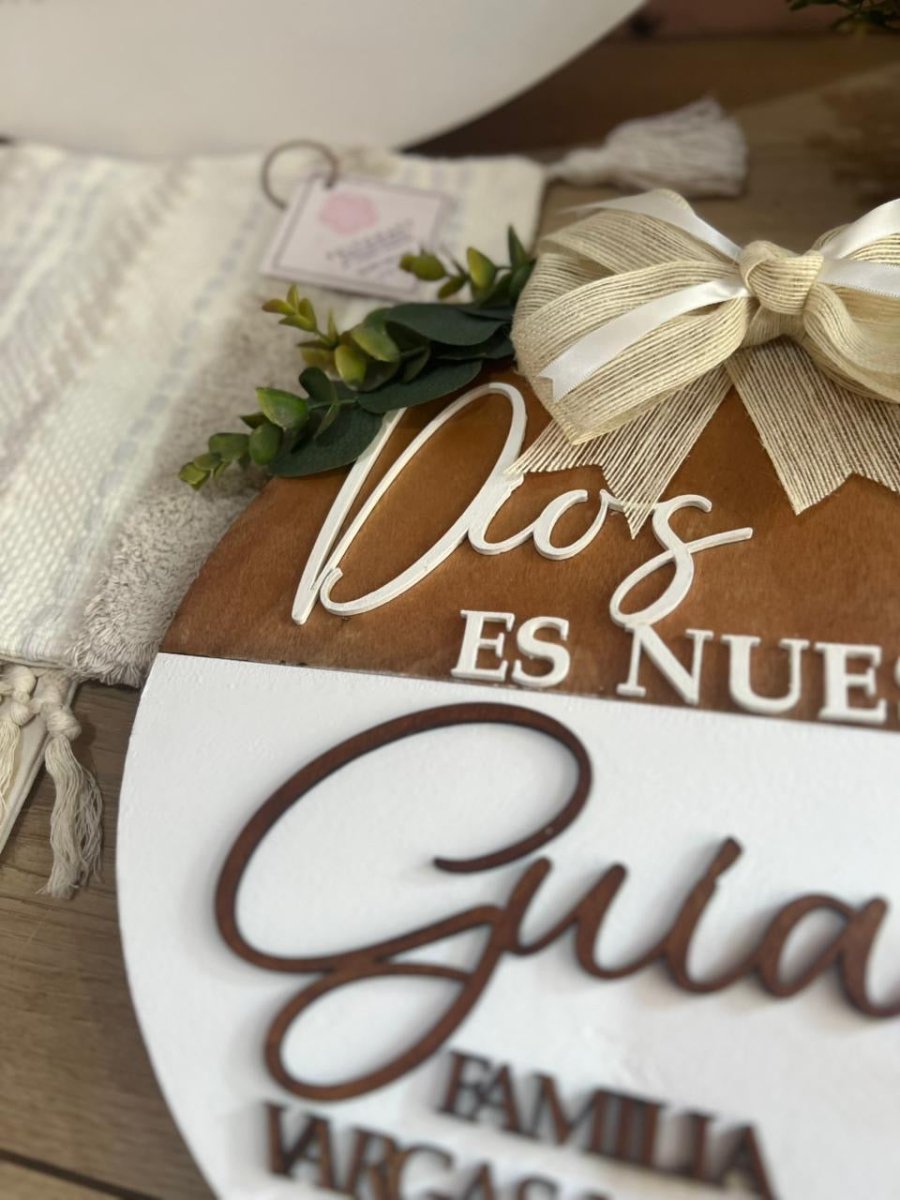 Colgante madera puerta hogar republica dominicana - Felt Craft RD