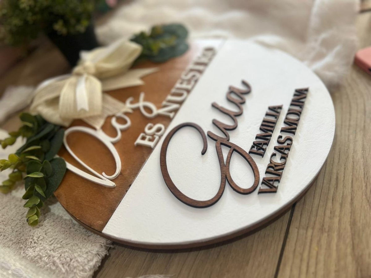 Colgante madera puerta hogar republica dominicana - Felt Craft RD