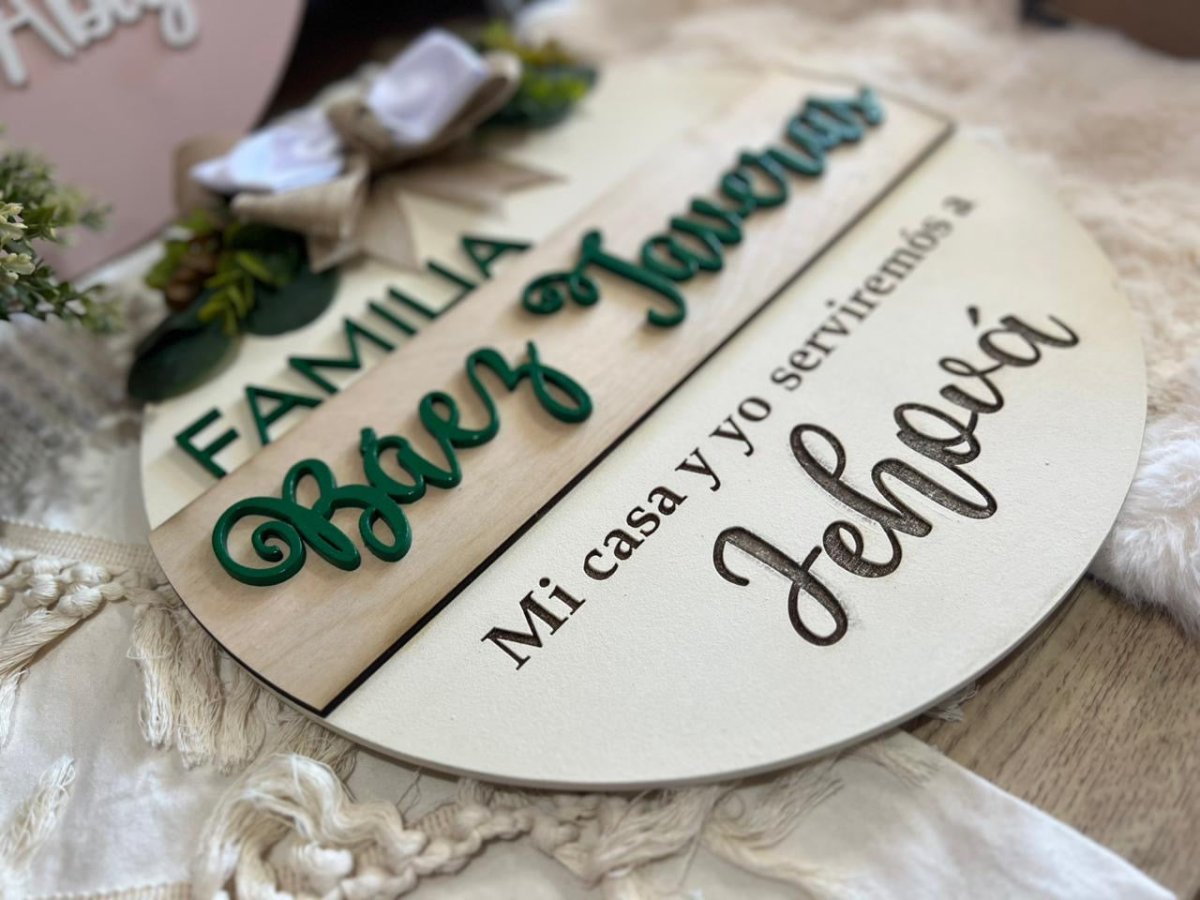 Colgante madera puerta hogar republica dominicana - Felt Craft RD