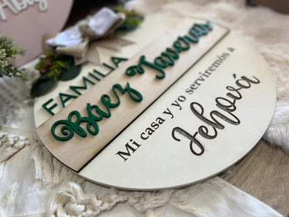 Colgante madera puerta hogar republica dominicana - Felt Craft RD