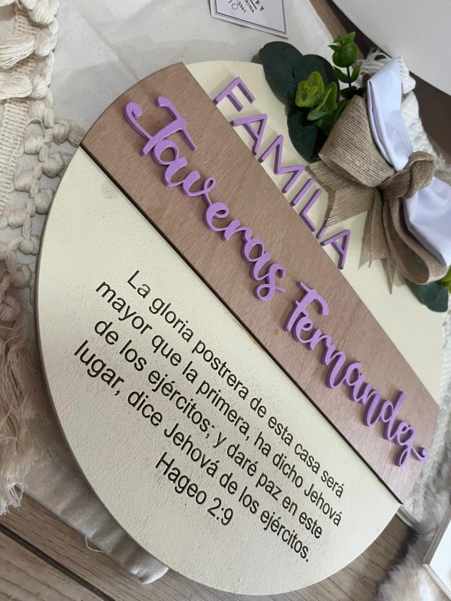 Colgante madera puerta hogar republica dominicana - Felt Craft RD