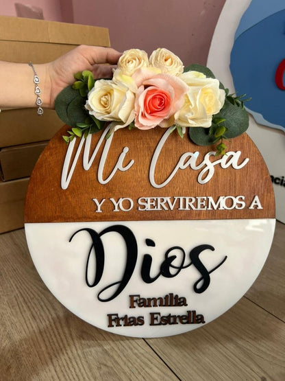 Colgante madera puerta hogar republica dominicana - Felt Craft RD