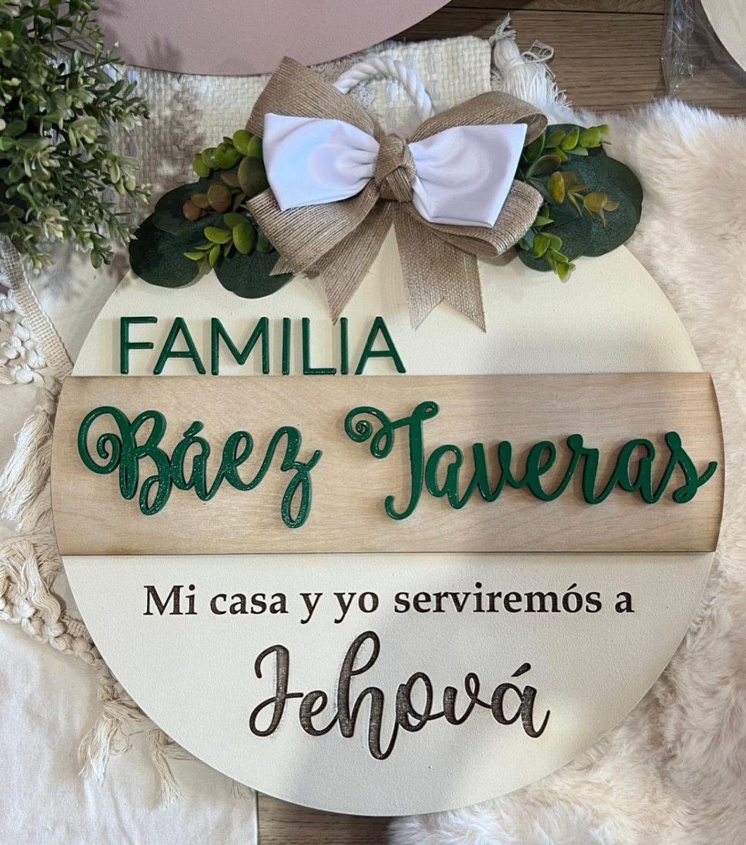 Colgante madera puerta hogar republica dominicana - Felt Craft RD