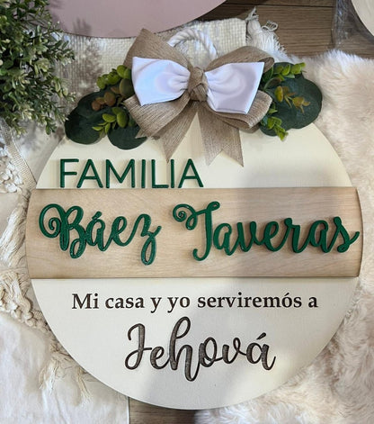 Colgante madera puerta hogar republica dominicana - Felt Craft RD