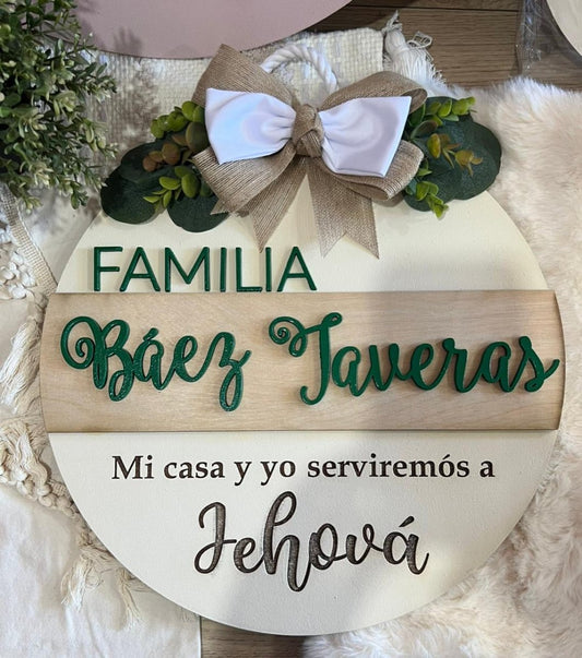 Colgante madera puerta hogar republica dominicana - Felt Craft RD