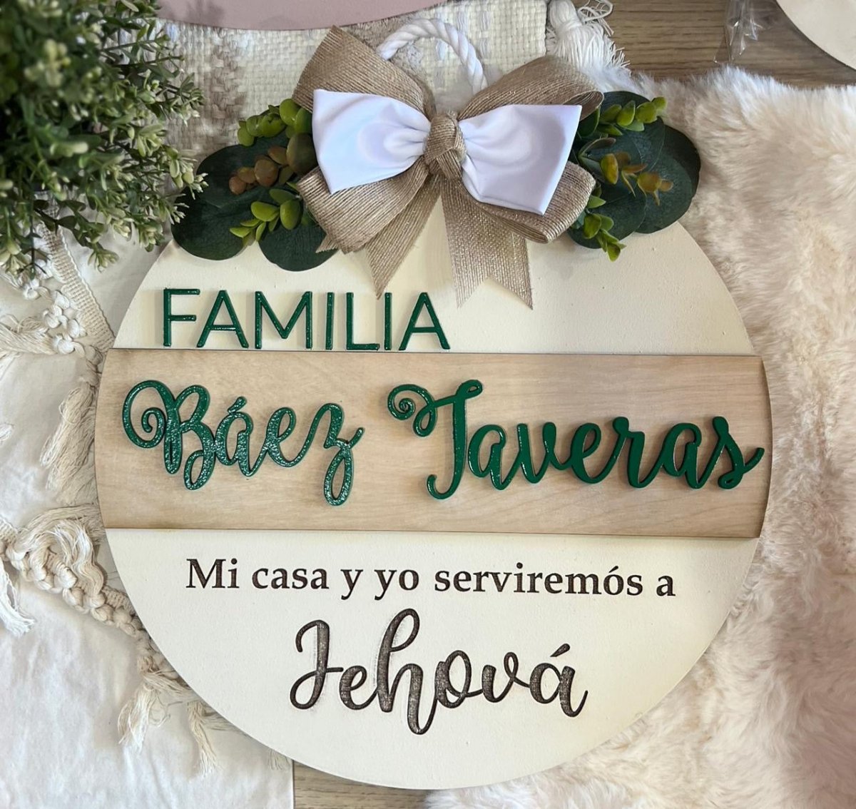 Colgante madera puerta hogar republica dominicana - Felt Craft RD