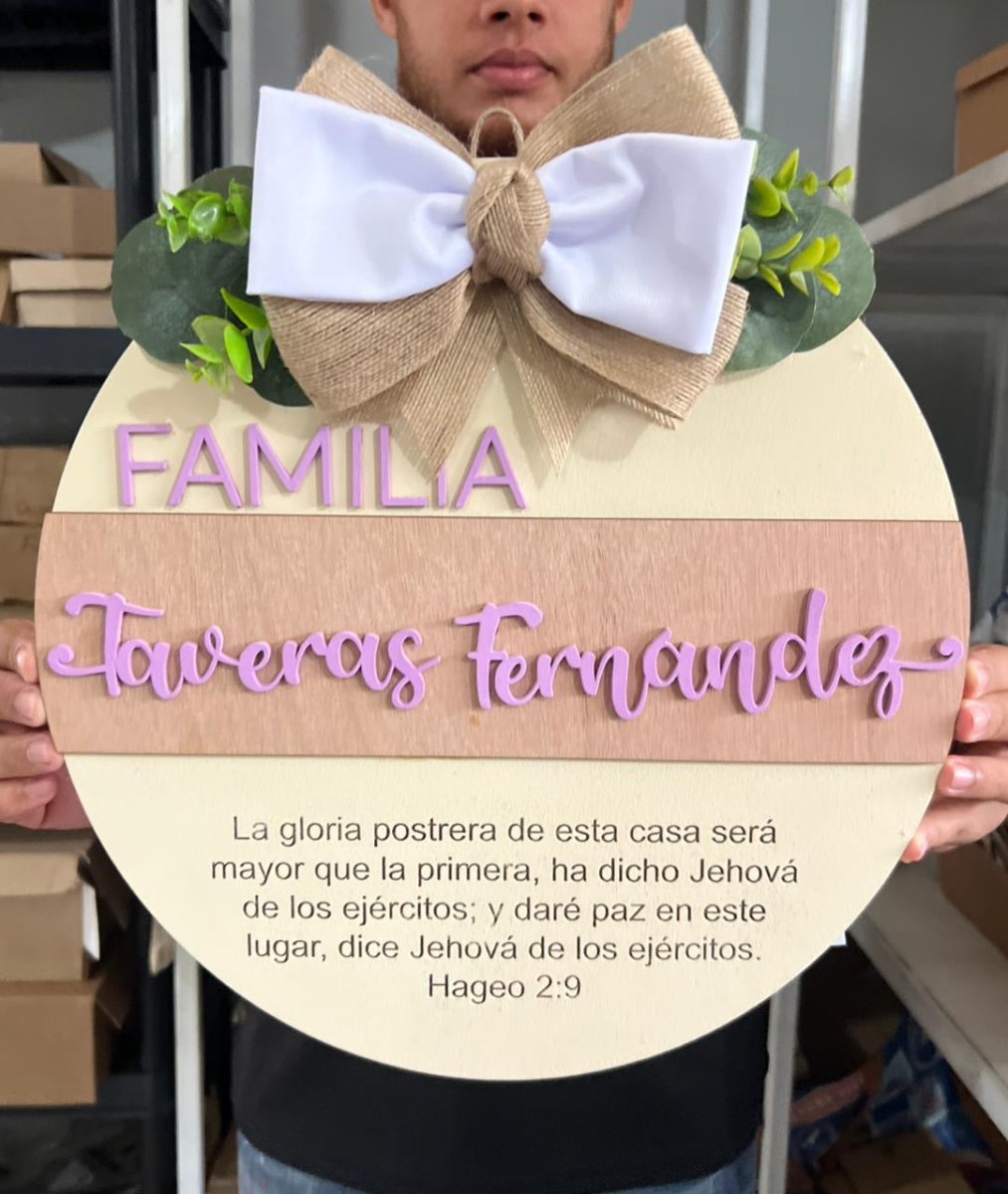 Colgante madera puerta hogar republica dominicana - Felt Craft RD