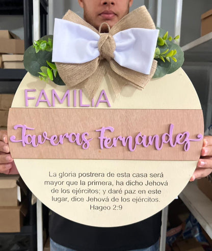 Colgante madera puerta hogar republica dominicana - Felt Craft RD