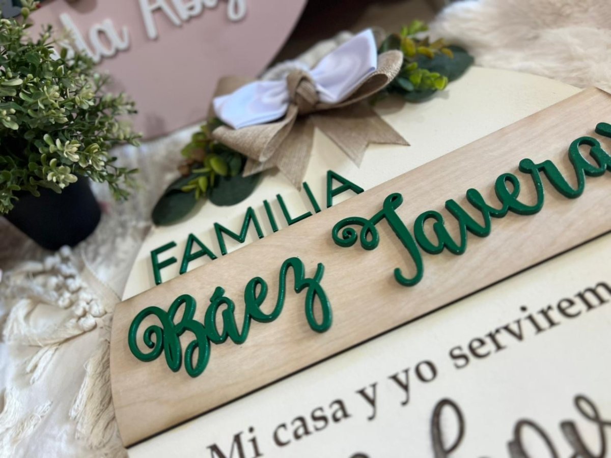 Colgante madera puerta hogar republica dominicana - Felt Craft RD