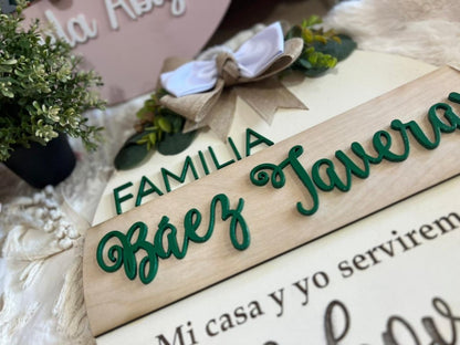 Colgante madera puerta hogar republica dominicana - Felt Craft RD