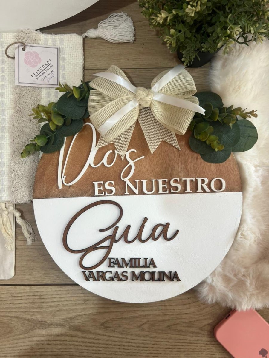 Colgante madera puerta hogar republica dominicana - Felt Craft RD