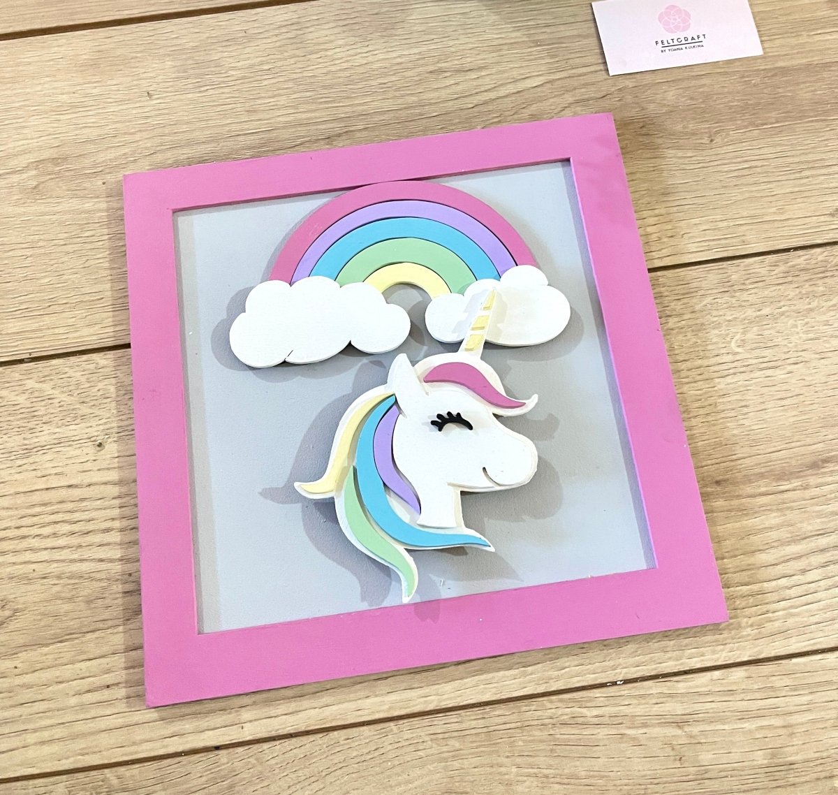 Cuadro de unicornio personalizado de pared para habitación de niña - Felt Craft RD