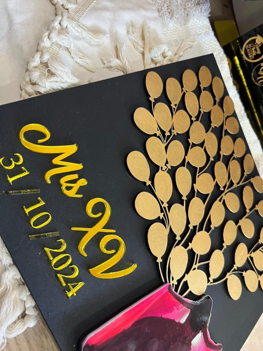 Cuadro madera personalizado recepcion cumpleanos - Felt Craft RD