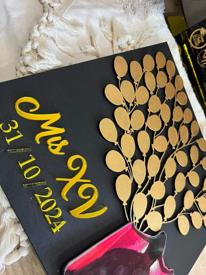 Cuadro madera personalizado recepcion cumpleanos - Felt Craft RD