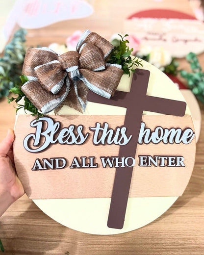 Decoracion de puerta con nombre familiar en madera - Felt Craft RD