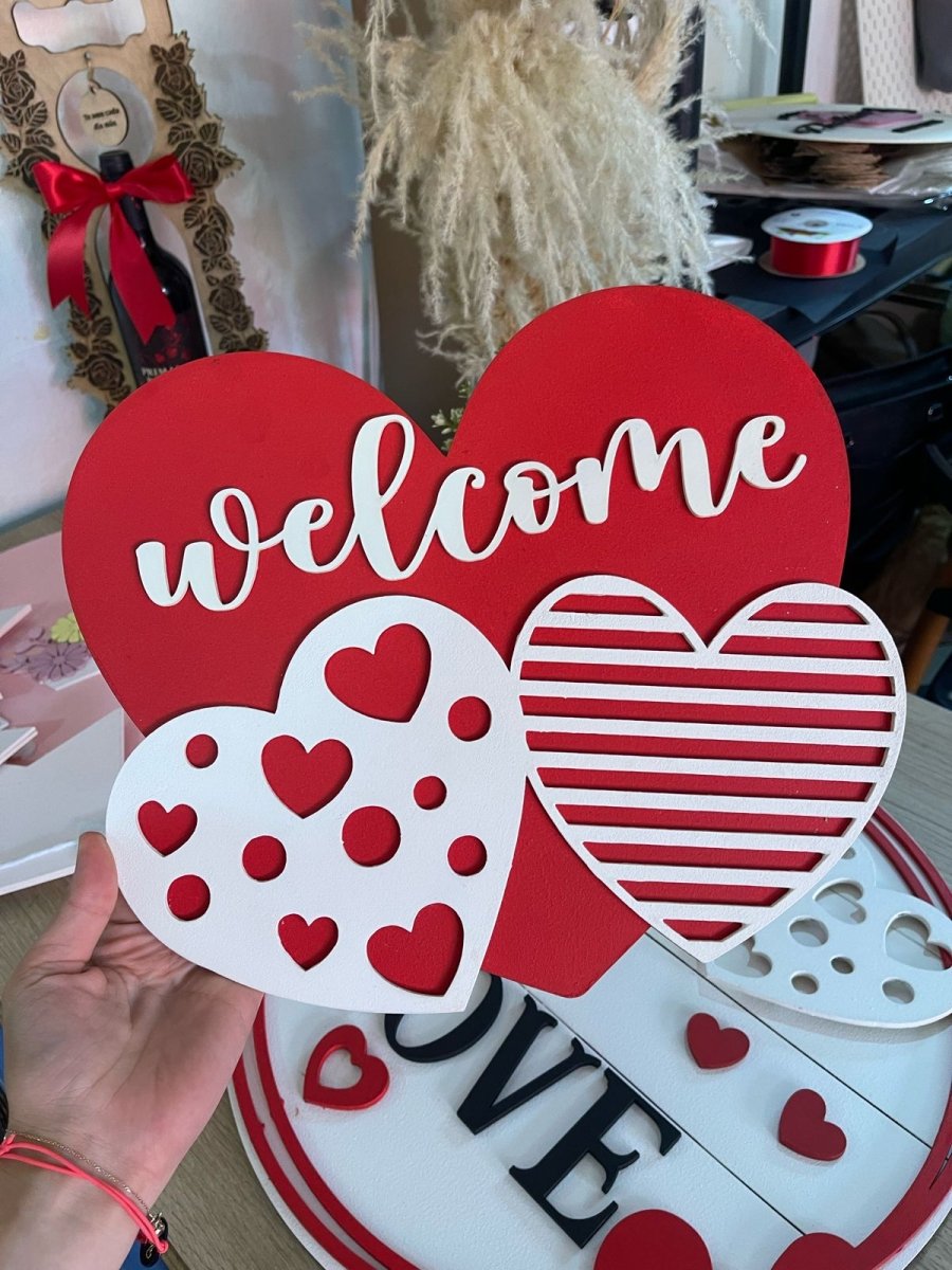 Decoración para San Valentín en forma de corazón de madera - Felt Craft RD