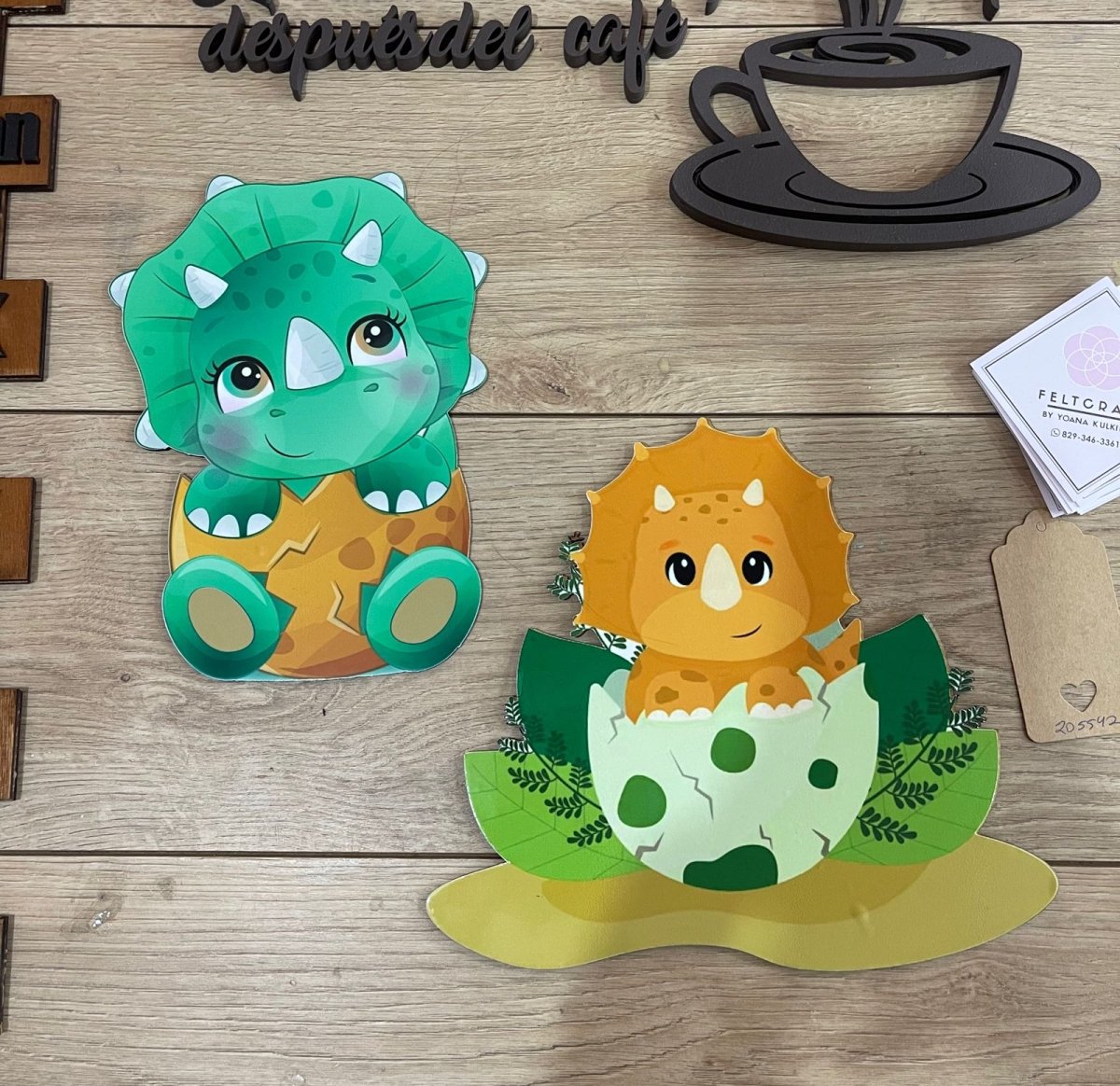 Dinosaurios de madera personalizados para pared para regalo de niño - Felt Craft RD